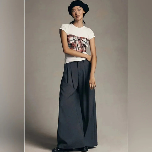 Anthropologie Strapless Bow Bandeau Crop Top - Picture 2 of 3